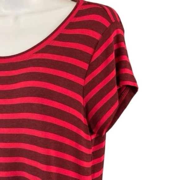 CAbi Women’s Red Striped Peplum Top Tee Sz Small Y2K Scenecore Alt Girl Grunge - Picture 4 of 8